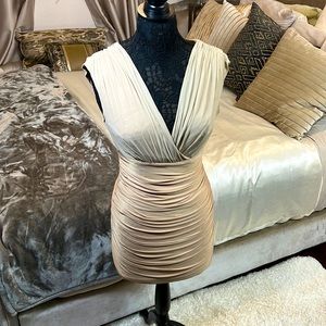 Bebe Nude Midi Scrunch dress